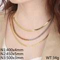 Set di tre collane a strati in oro e argento con specifiche su dimensioni e peso - Set da 3 pezzi / Oro (KN288926-Z)
