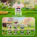 Collectible Panda Bao Bao blind box figure in a transparent cube with green leaf decor - Panda Stacking Series (236) / Random One