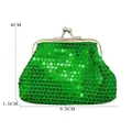 Mini portamonete con paillettes verdi e chiusura in metallo da 9,5 cm x 8 cm - Tipo standard / Verde
