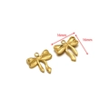 Polished gold stainless steel bow pendant with 16mm size measurement guide - 16*16mm Bow 1.7mm Single Hole / Gold