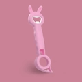 Pink 4-in-1 rabbit ear bottle opener with non-slip grip and multi-functional design - Nordic Purple