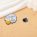 Science is real white cloud enamel pin with yellow flask and secure black rubber backing - Science is real (CZ0307-2)