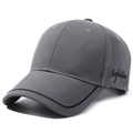 Cappello da baseball grigio scuro da uomo con ricamo laterale e profili neri sulla visiera - Taglia unica / Grigio