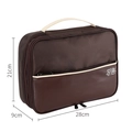 Dark brown large capacity travel digital organizer bag in durable oxford leather fabric - Three Layers Coffee