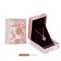 Pink velvet jewelry box with vintage relief portrait and pendant necklace interior - Pendant Box / Pink