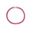 Pink zircon tennis bracelet in 17cm length with silver prong settings and folding clasp - 4.0 White Gold Rose Red Zirconia - 17cm