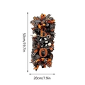 Halloween front door swag with BOO sign and orange black ribbons, 50x20cm size - 50x20cm