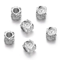 Macro detail of silver flower-shaped CCB loose beads with central hole for DIY jewelry making - Silver Style 05 (Flower)