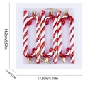 Set di sei decorazioni natalizie a forma di bastoncino di zucchero a righe bianche e rosse - Set da 6 / Rosso