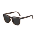 Foldable tortoise shell sunglasses with dark lenses and minimalist square frame style - 1st Gen - Ink Tortoise
