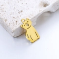 Polished gold stainless steel hollow cat pendant charm for DIY jewelry making - Gold Cat