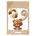 Brown cartoon bear and beige number 9 foil balloon set with caramel latex balloons - FG39 Bear Theme Number 9