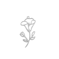Silver flower pendant in 18k gold plated stainless steel with hollow floral design - Morning Glory / Steel