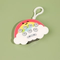 Rainbow cloud pop-it game machine with animal buttons and portable white hook - Rainbow