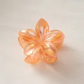 Orange gradient plumeria hair claw clip with iridescent finish for hair styling - Matte Orange Electroplated [8cm Large]