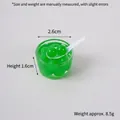 Miniatuur groene parel dessertkom model met lepel 2,6 cm hars speelgoed eten - Donkergroen