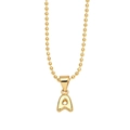 Polished gold initial A pendant on a delicate bead chain necklace with a minimalist design - Letter A