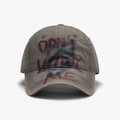 Cappellino da baseball in cotone lavato grigio con stampa graffiti rossa DON'T WAKE ME - Regolabile / Grigio