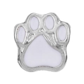Charm a forma di zampa d'animale in argento e smalto bianco per bracciale DIY - Impronta Bianca (030)