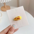 Handmade corn on the cob hair clip with realistic yellow kernels and grilled details - Grilled Corn