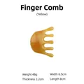 Scalp massage comb with amber texture, five-finger design, size 8x6.5x2.2cm and 48g weight - Finger Comb / Yellow