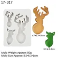 Silicone deer head mold for resin crafts with gold and green reindeer stag pendants - Style 2 Elk Group / Gray