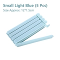 Set di 5 mollette di chiusura in plastica azzurra per sacchetti di snack, misura piccola - Corto Confezione da 5 - Blu / Piccolo