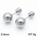 Minimalist 8mm silver steel ball stud earrings for women with high polished finish - 8mm / Steel