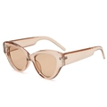 Occhiali da sole cat-eye vintage con montatura in resina trasparente marrone chiaro - Montatura Tè Lenti Tè (Cerniera in Metallo)