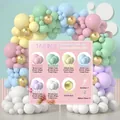 168pcs macaron pastel and gold balloon arch kit including various sizes and accessories - Macaron Set 03
