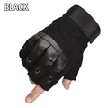 Tactical protective black half-finger gloves with hard shell knuckle impact protection - L / Soft Shell Protection-Half Finger / Black