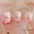 Three mini pink alpaca stress toys made of soft resin, cute squishy toys for kids - Little Alpaca