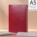 A5 burgundy soft leather notebook with buckle, 145x210mm, 100 sheets for office use - Wine Red Soft Leather
