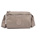 Bolso bandolera de nailon caqui multibolsillos con correa de lona ajustable - Azul Grisáceo Claro