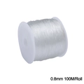 Roll of 0.8mm transparent elastic string for DIY jewelry making, 100 meters length - 0.8mm Transparent White approx 100m/Roll