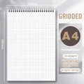 A4 vertical spiral notebook with PP cover and 80 sheets of grid paper 202x282mm - Plaid / A4 / Top-flip