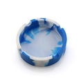 Runder Silikon-Aschenbecher mit blau-weißem Marmormuster und hitzebeständigem Material - Dunkelblau & Weiß Camouflage