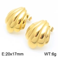 Boucles d'oreilles dorées en forme de coquillage en acier inoxydable de taille 20x17mm - Doré