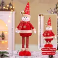 Ausziehbare Weihnachts-Schneemannfigur mit roten Pailletten und 45-60cm Höhe - 60CM Teleskopischer Schneemann