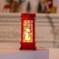 Lanterna natalizia a cabina rossa con pupazzo di neve e glitter LED caldi - Cabina Telefonica con Acqua Rossa Pupazzo di Neve