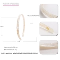 Cerchietto in acetato di cellulosa beige con denti antiscivolo e diametro di 14 cm - Bianco perla