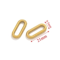 Golden oval stainless steel textured jewelry connectors for DIY jewelry making 21x9.5mm - Gold Style E