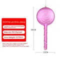 Pink and white spiral Christmas lollipop ornament in PVC, 30cm festive decor prop - 30CM Pink & White Lollipop