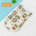Ademend vest voor huisdieren met schattige donkergroene honingbeer en bloemenprint - Donkergroene Honingbeer