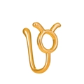U-shaped gold Taurus zodiac nose clip with non-piercing high polish finish for women - Taurus / Gold