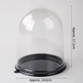 Transparent 4-inch Christmas cake box with black base, height 17.2cm and diameter 14.6cm - 4 Inch Extra High Lid Cake Box (10 Pcs)