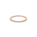 Minimalist S925 sterling silver eternity ring with zircon inlay in rose gold finish - US 7 / Rose Gold
