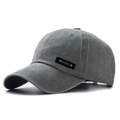 Gorra de béisbol de algodón lavado gris oscuro con etiqueta Sport y remache - Ajustable / Gris
