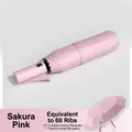 Sakura pink 12-rib automatic folding umbrella with windproof fiberglass structure - 60-Rib Equivalent Auto / Sakura Pink