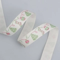 Cream-colored Christmas ribbon featuring festive green trees and holiday sock patterns - 1-Christmas Ornament Style (1.5cm*10 Yards)